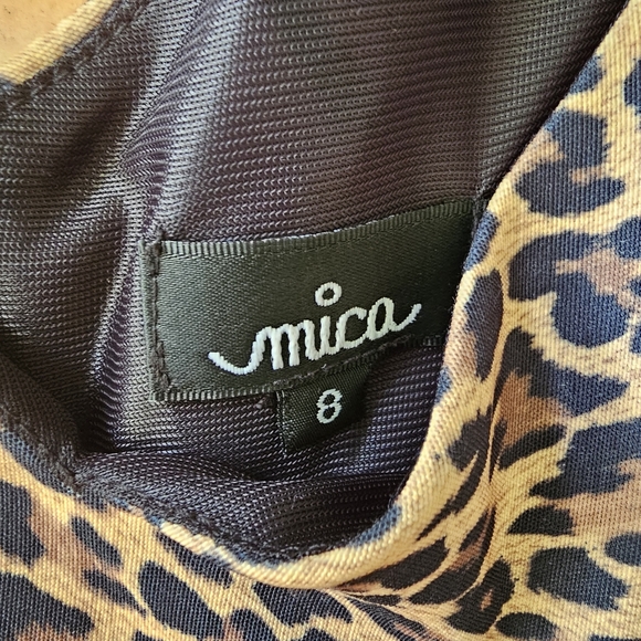 Vintage Leopard Print Embellished Sleeveless Sheath Dress - Picture 12 of 15